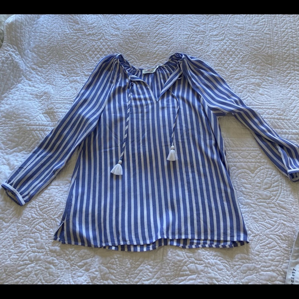 Vineyard Vines Marlin Sail Stripe Savannah Popover purchased through Tuckernuck